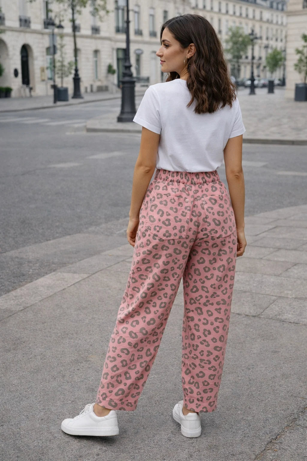 Pantalon Barrel Léopard