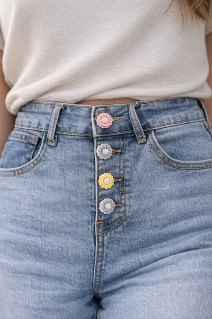 Jean Boutons Fleurs