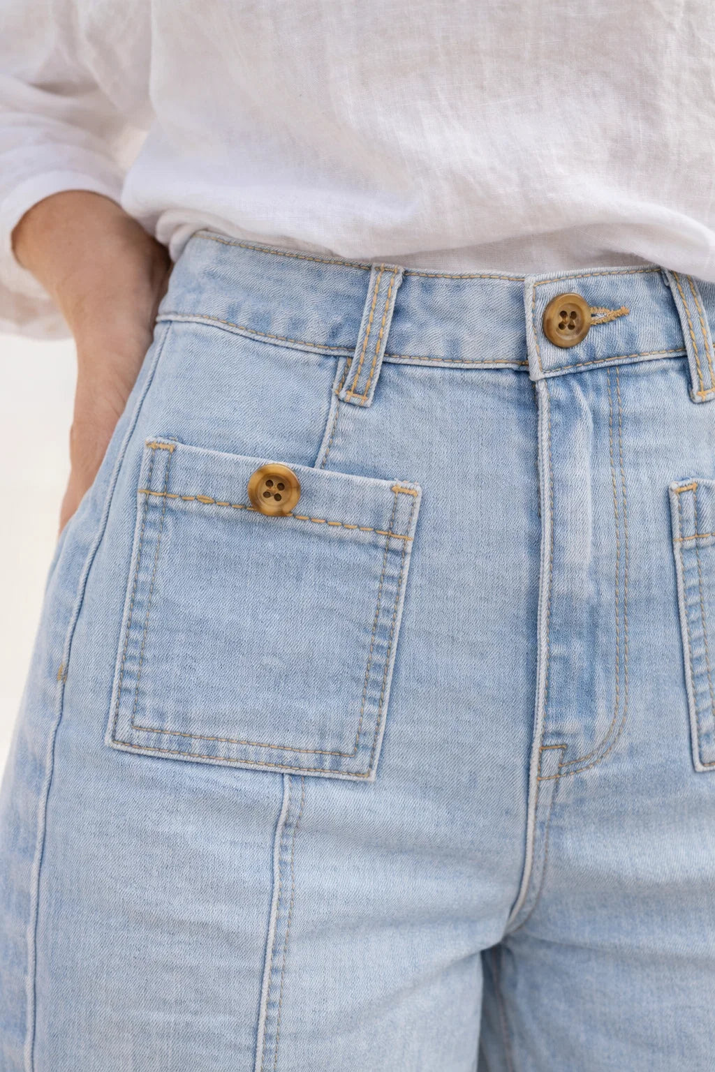 Jean Wide Leg Denim Clair