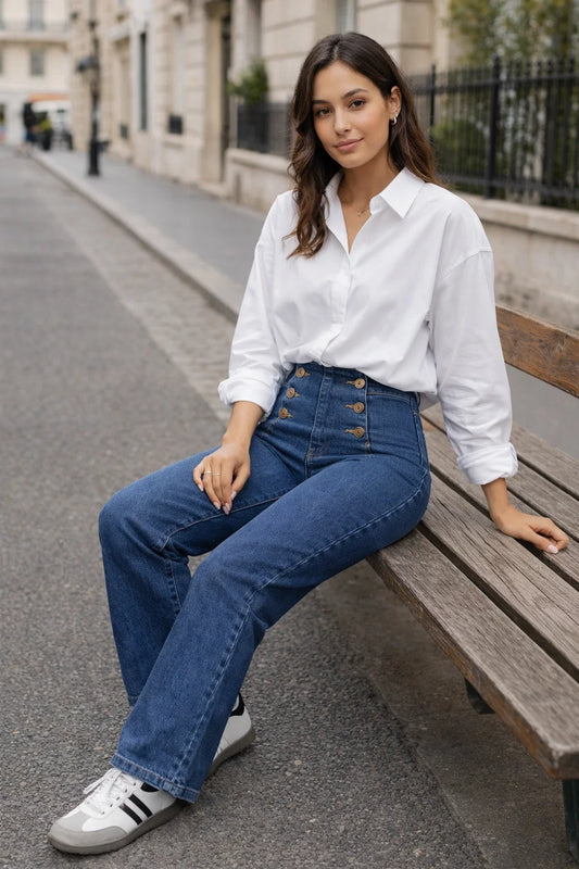 Jean pont Brut Boutons