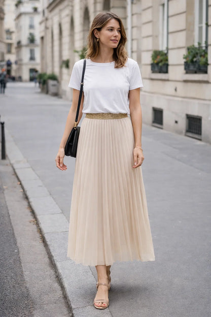 Jupe Plissée Légère Aurora