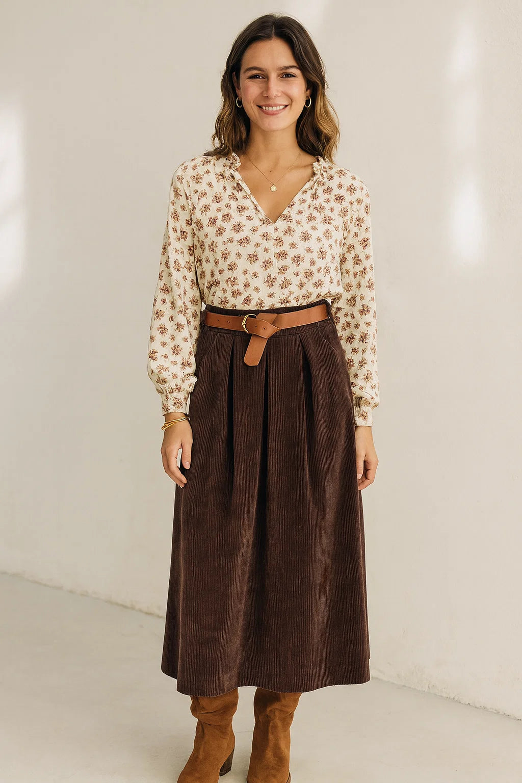 Jupe Longue Velours Côtelé