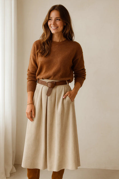 Jupe Longue Velours Côtelé