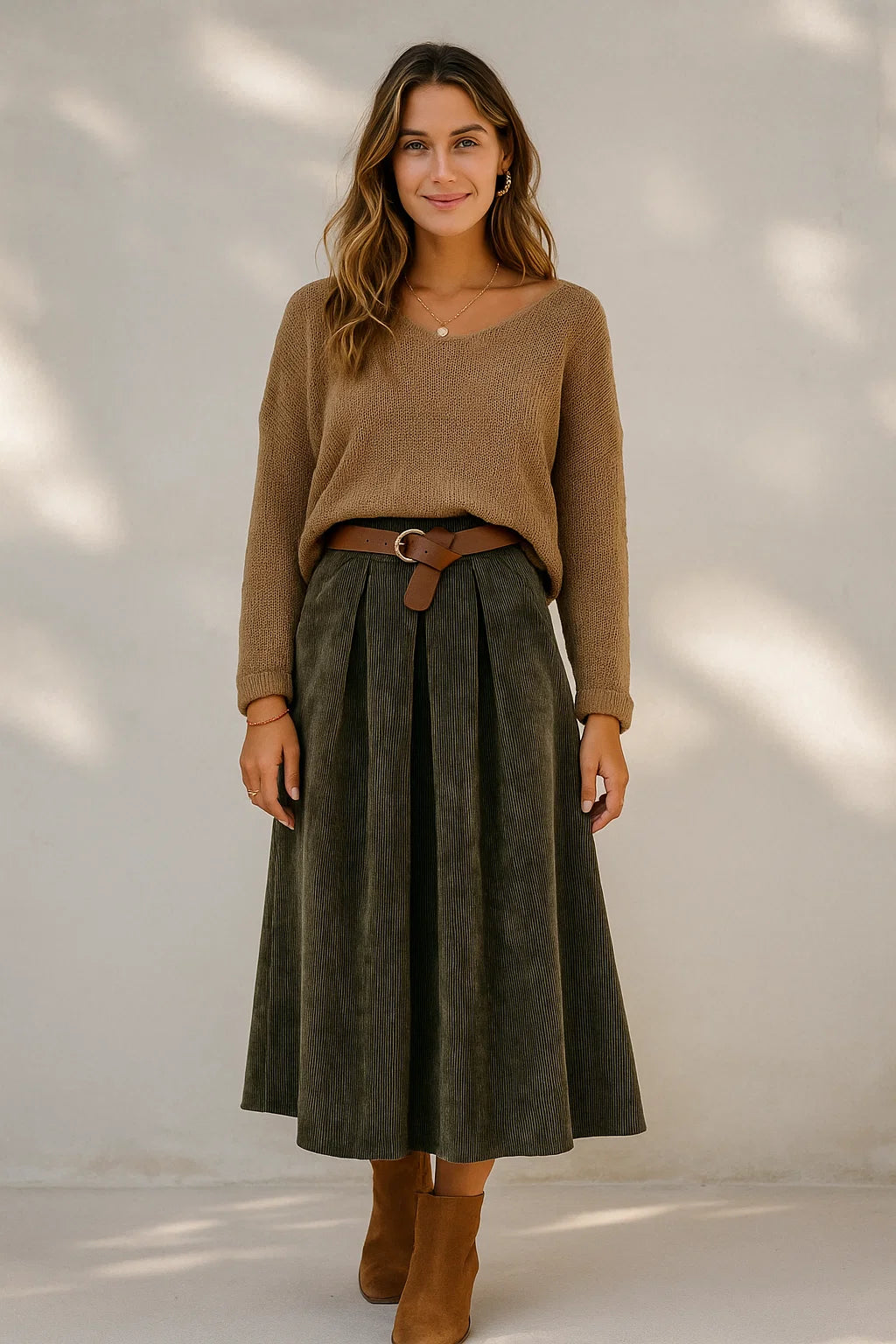 Jupe Longue Velours Côtelé