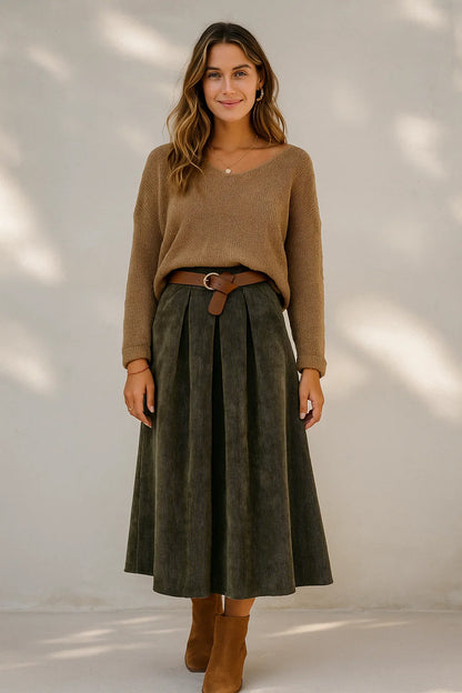 Jupe Longue Velours Côtelé