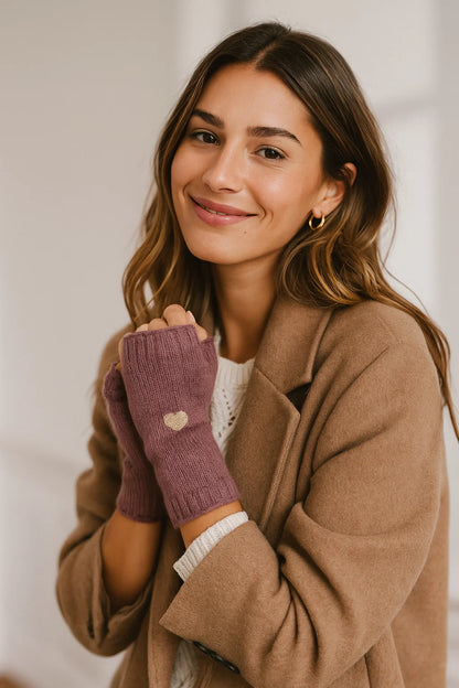 Mitaines Cœur Brodé