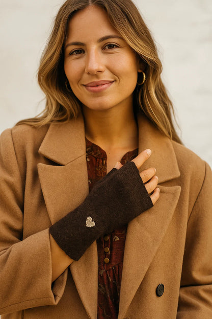 Mitaines Cœur Brodé