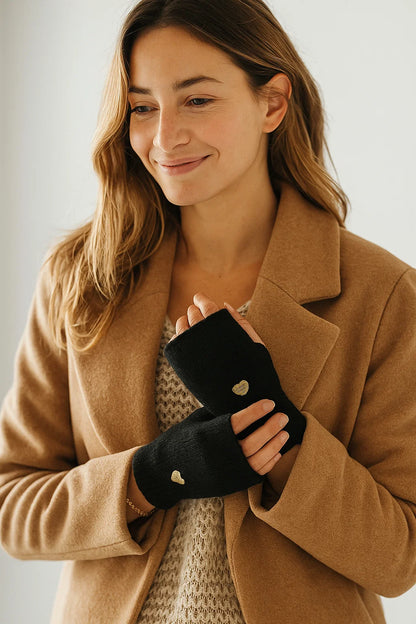 Mitaines Cœur Brodé