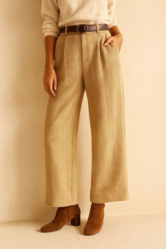Pantalon Ceinturé Chevrons