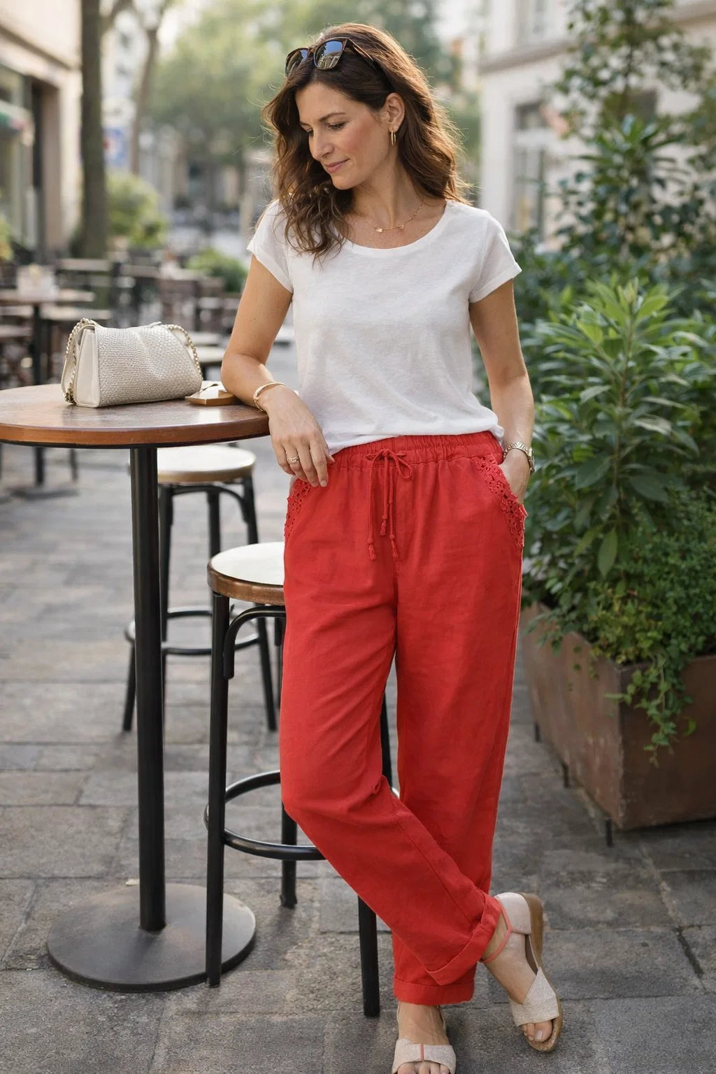 Pantalon Coton Dentelle