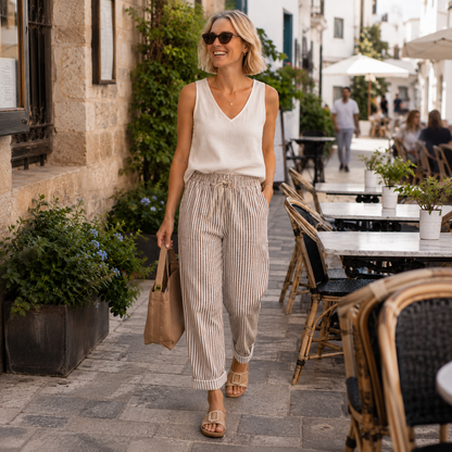 Pantalon Rayures Casual