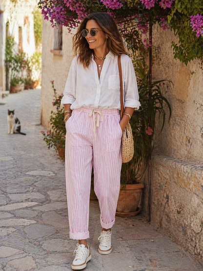 Pantalon Rayures Casual