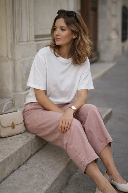 Pantalon Barrel Coton