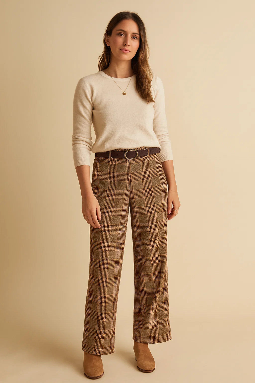 Pantalon Élégant Carreaux