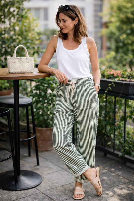 Pantalon Rayures Casual