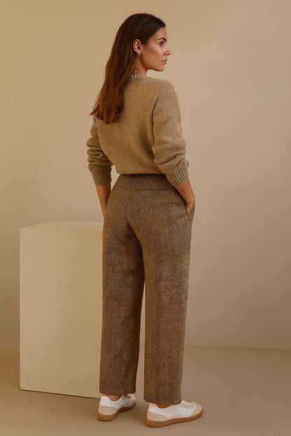 Pantalon Ceinturé Chevrons