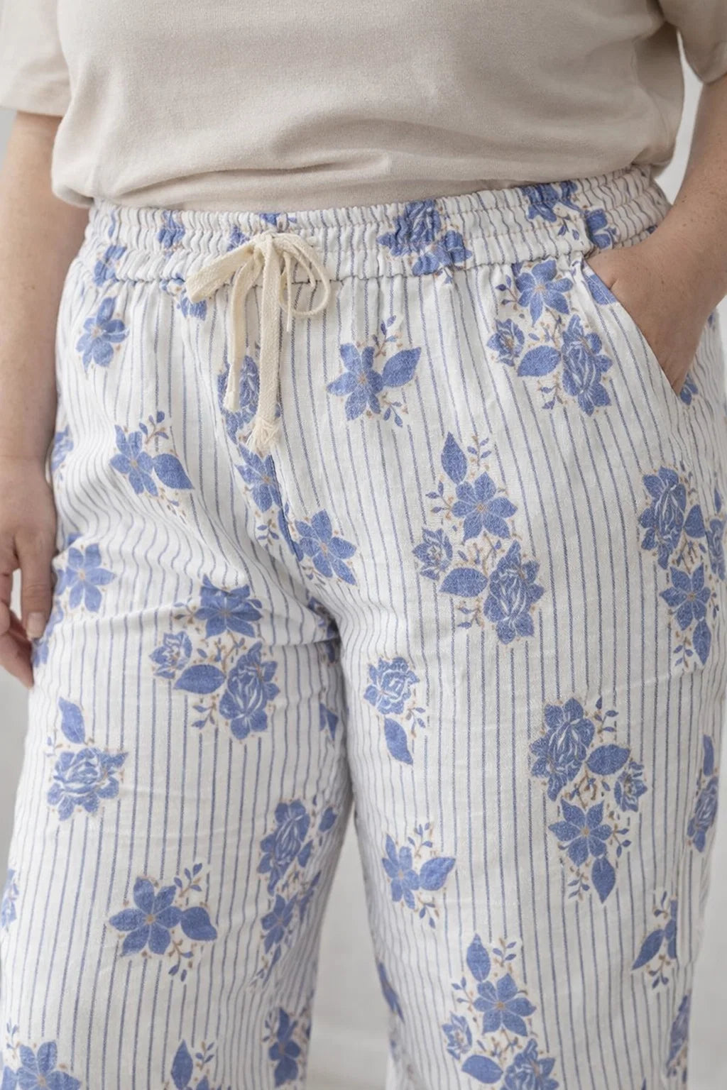 Pantalon Rayures Florales 42-48