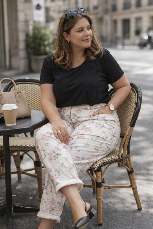 Pantalon Floral Élégant TU 44-48