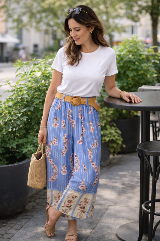Pantalon Bohème Fleuri