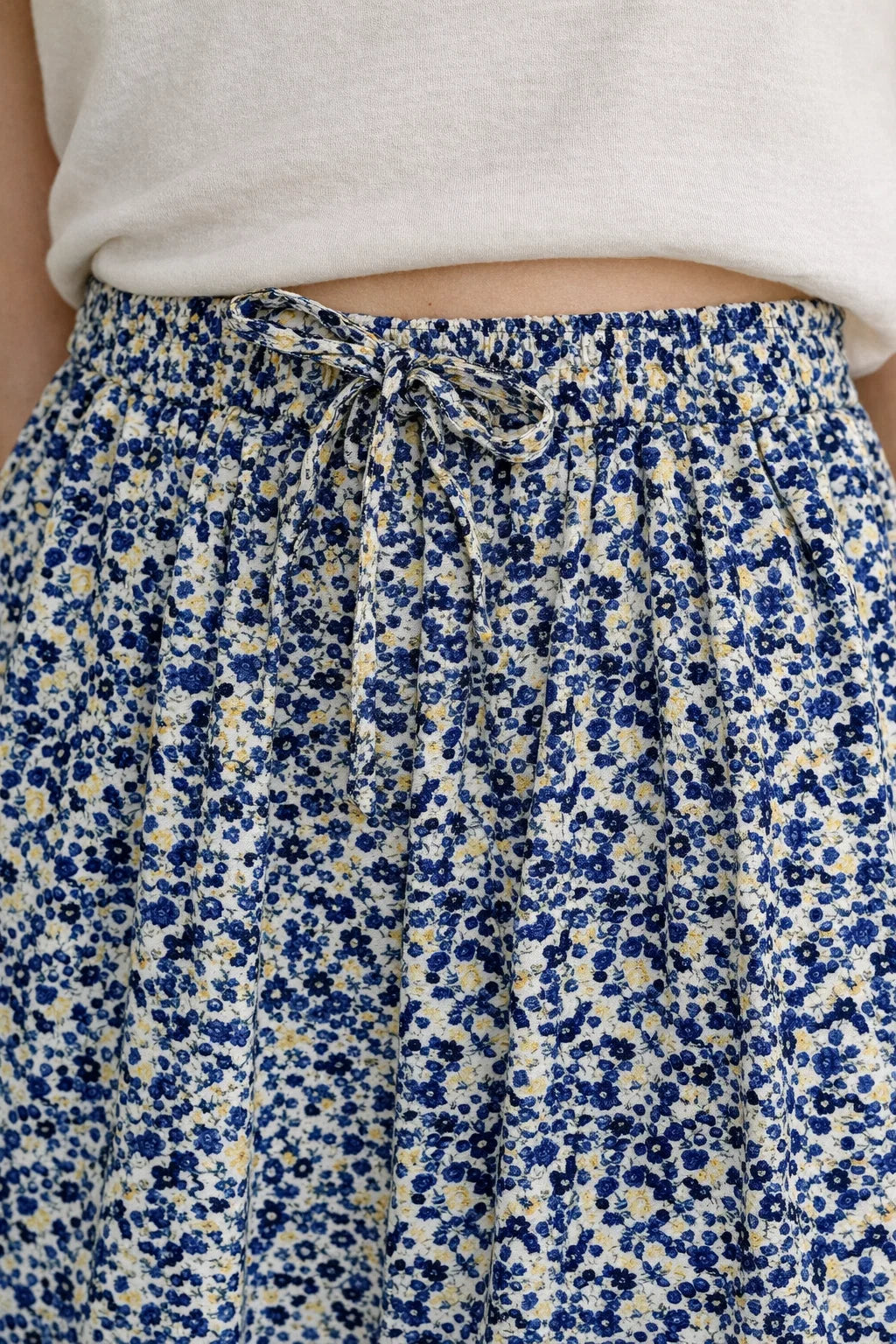 Pantalon Fleurs Bleu