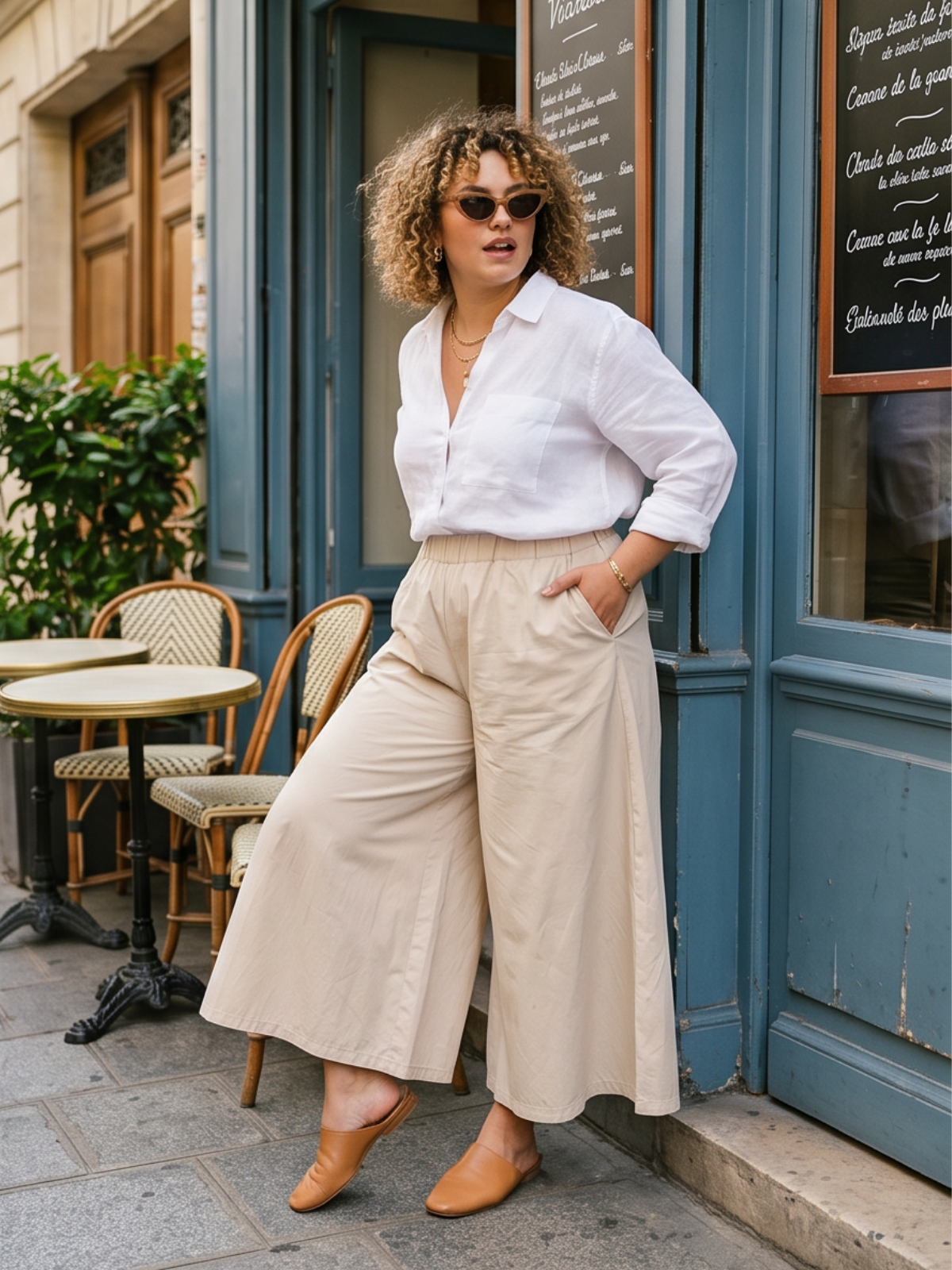 Pantalon Jade - Palazzo grande taille