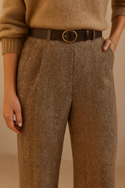Pantalon Ceinturé Chevrons