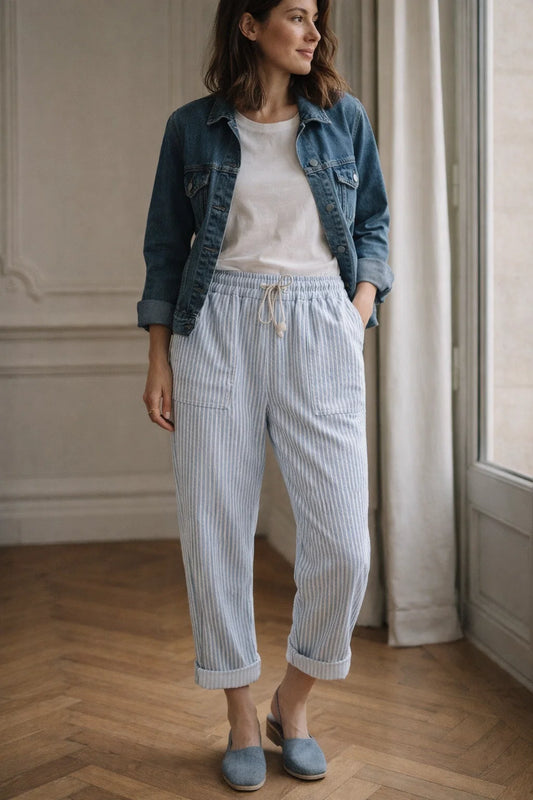 Pantalon Rayures Casual