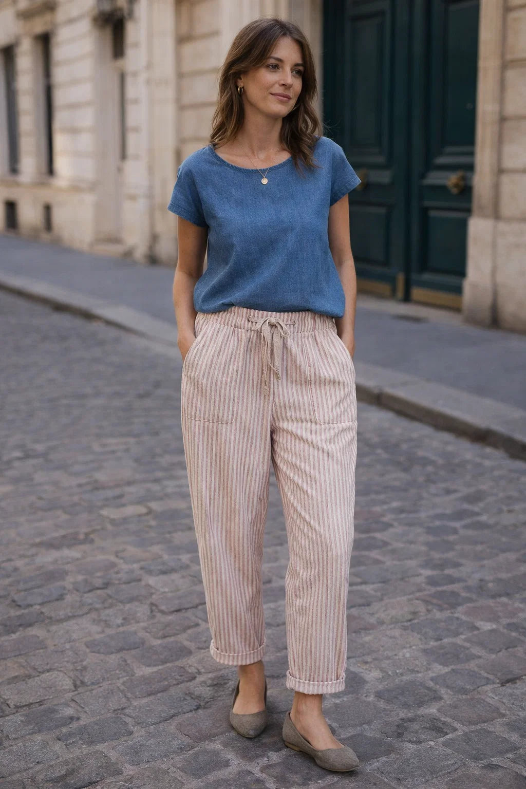 Pantalon Rayures Casual