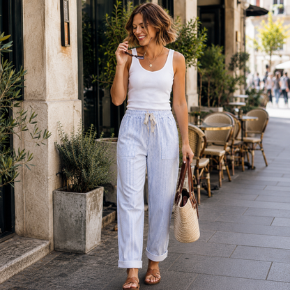 Pantalon Rayures Casual