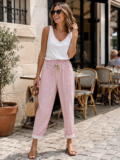 Pantalon Rayures Casual