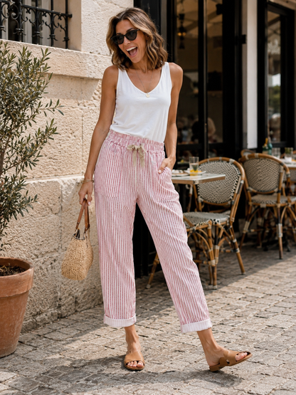 Pantalon Rayures Casual
