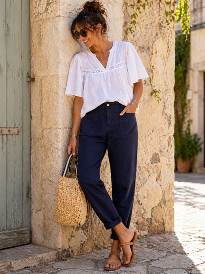 Pantalon Toile de Coton Stretch