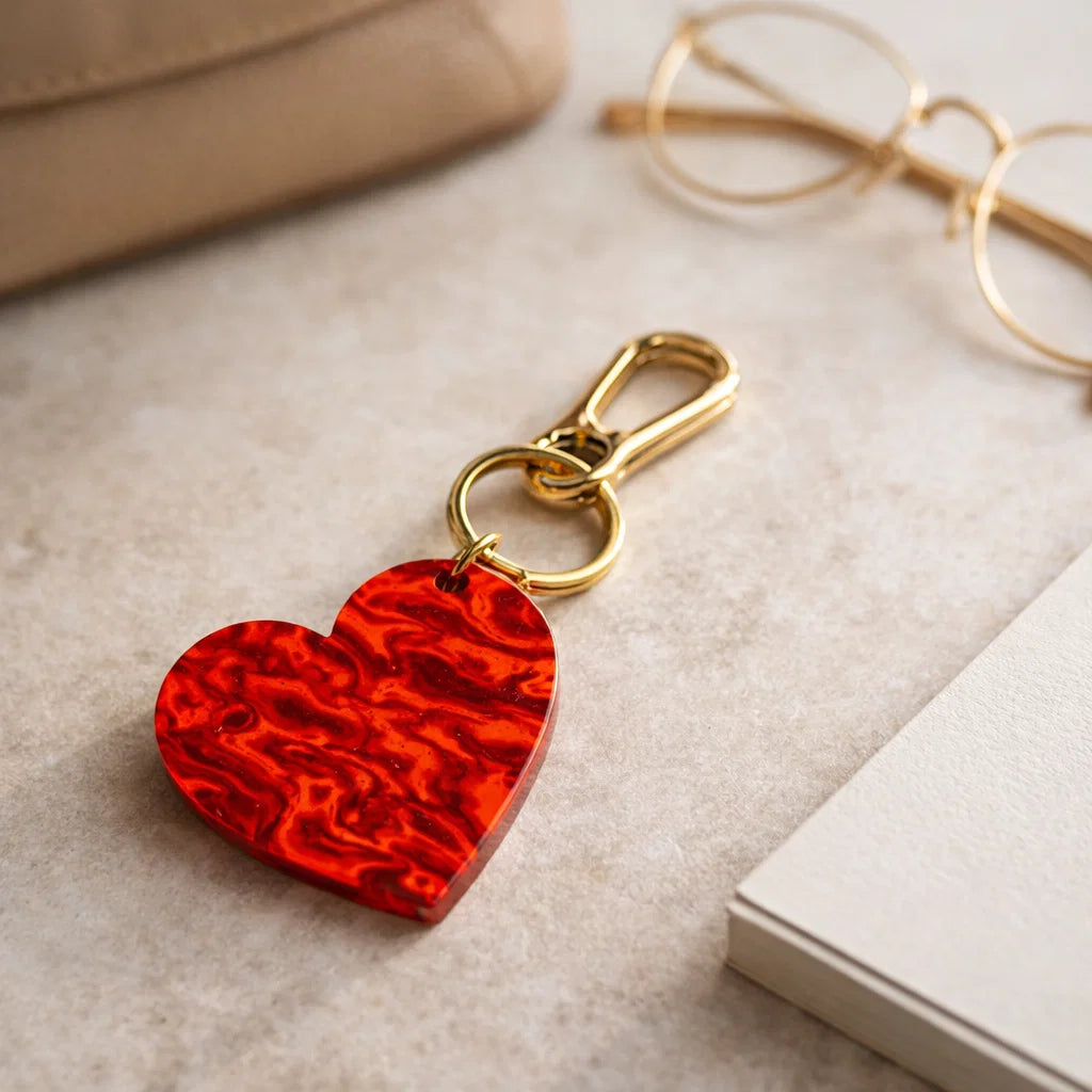 Porte-clé Cœur Résine