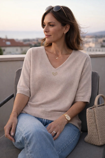 Pull Cœur Doré