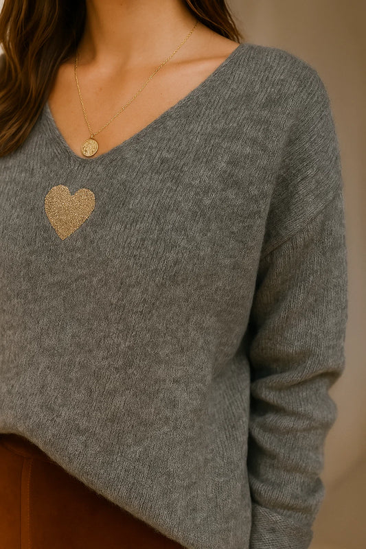 Pull Cœur Pailleté