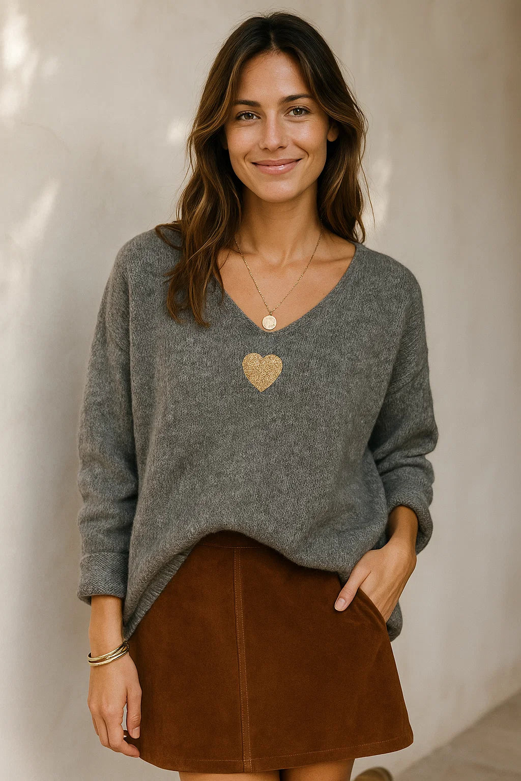 Pull Cœur Pailleté