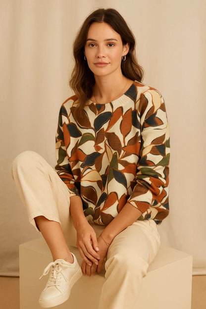 Pull Imprimé Feuilles