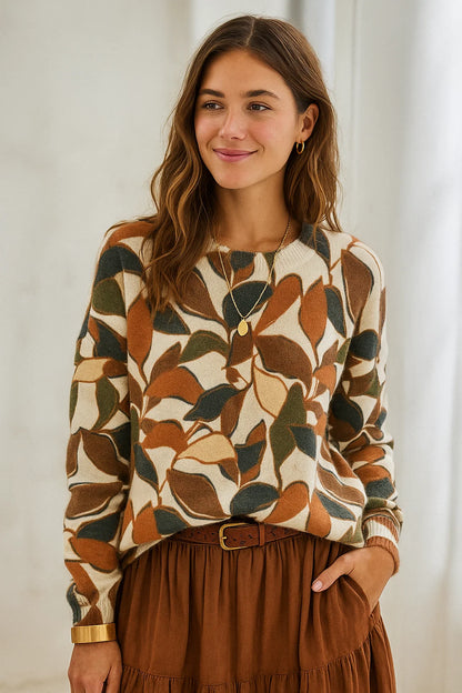 Pull Imprimé Feuilles