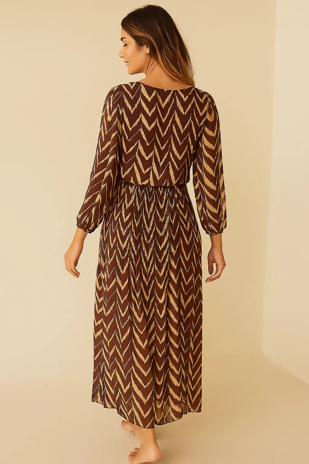 Robe Plissée Zigzag