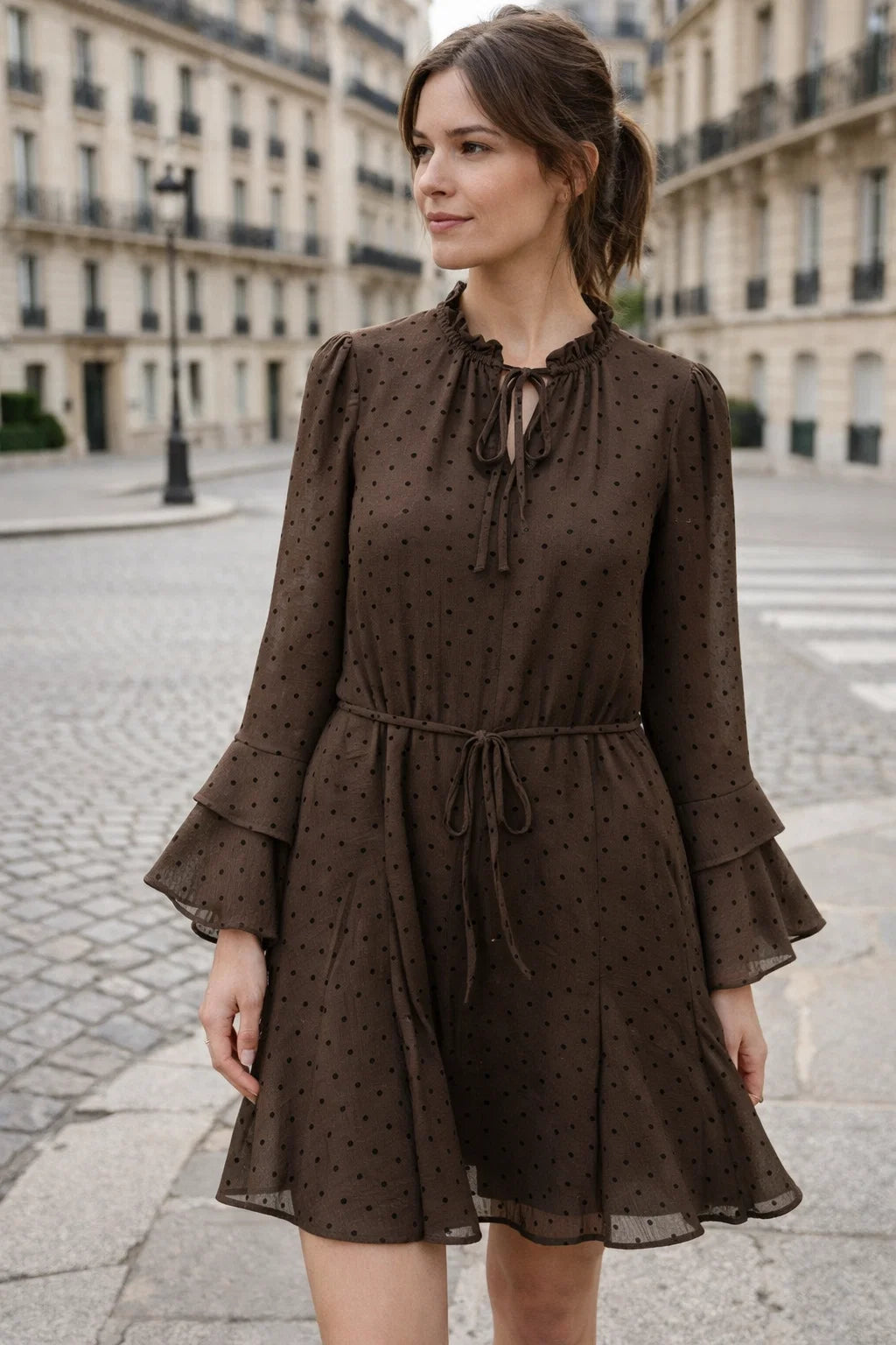 Robe Plumetis Volants