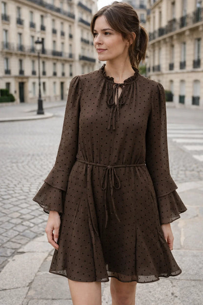 Robe Plumetis Volants