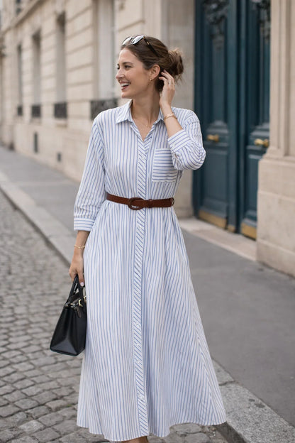 Robe chemise rayée en coton en bleu – Jacquemus Robe chemise rayée en coton en bleu – Jacquemus