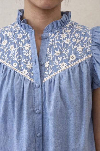 Robe Col Volanté