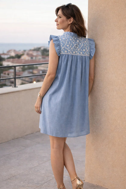 Robe Col Volanté