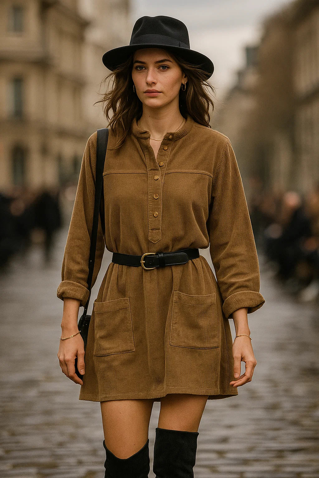 Robe en Velours Côtelé