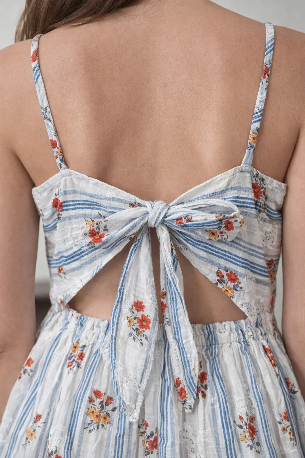 Robe Rayures Fleuries