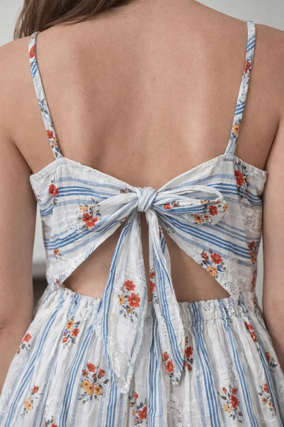 Robe Rayures Fleuries