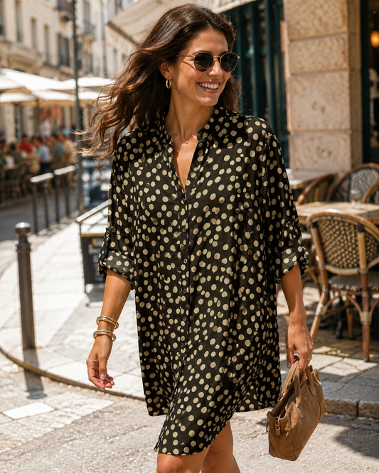 Robe Courte Pois Brown