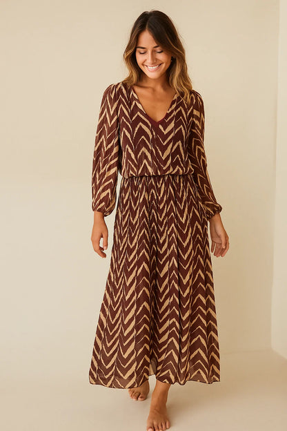 Robe Plissée Zigzag