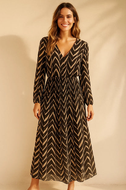 Robe Plissée Zigzag